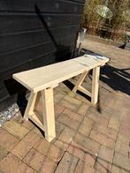 Klein tuinbankje in blank hout, Ophalen, Zo goed als nieuw, Hout