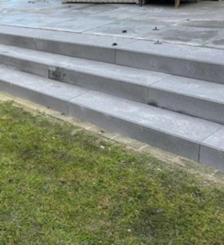 Restant traptredes beton 3 stuks  donkergrijs 100x35x15, Tuin en Terras, Tegels en Klinkers, Nieuw, Overige typen, Beton, Minder dan 5 m²