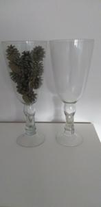 Glazen bokaal  2 stuks. Zo goed als nieuw!, Ophalen, Zo goed als nieuw, Glas, Minder dan 50 cm