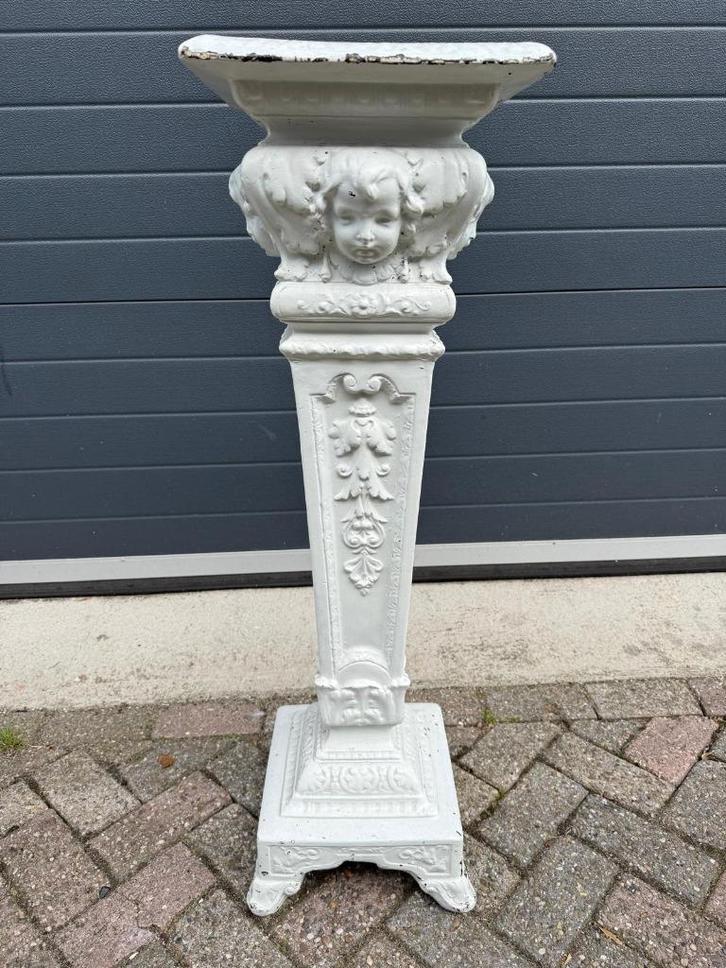Antieke gipsen plantenzuil – ca. 1880 – Klassieke stijl, Antiek en Kunst, Antiek | Woonaccessoires, Ophalen