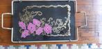 Vintage glazen dienblad met handgrepen, Ophalen of Verzenden, Gebruikt, Overige materialen