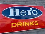 Vintage Hero Drinks emaille Reclamebord, Ophalen, Reclamebord, Gebruikt, .