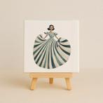 Wandtegeltje lady in green, Ophalen of Verzenden, Zo goed als nieuw