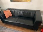 Bankjes zwart leer, Huis en Inrichting, Banken | Bankstellen, Ophalen, Strak modern, Gebruikt, Tweepersoons