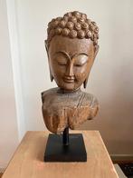 Antiek houten Boeddha, Huis en Inrichting, Woonaccessoires | Boeddhabeelden, Ophalen of Verzenden, Gebruikt