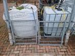 Dubbele draaipoort 2x1 verzinkt, Tuin en Terras, Tuinhekken en Hekwerk, Ophalen, Met poort, Gebruikt, Dubbelstaafmat hekwerk