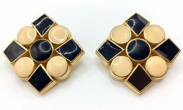 Vintage oorbellen clips emaille ijzer statement oorbellen beschikbaar voor biedingen