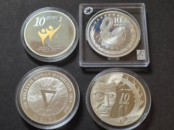 Ierland 4x 10 Euro "Herdenkingsmunten" Zilver 2003 t/m 2006 beschikbaar voor biedingen