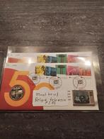 2 muntbrieven Belgische televisie 50 jaar Brussel., Ophalen, Briefkaart