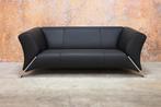 NIEUW beklede zwarte leren Rolf Benz 322 design bank, Design, 150 tot 200 cm, Tweepersoons, 75 tot 100 cm