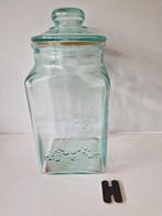 Grote glazen snoeppot met deksel., Ophalen of Verzenden, Zo goed als nieuw