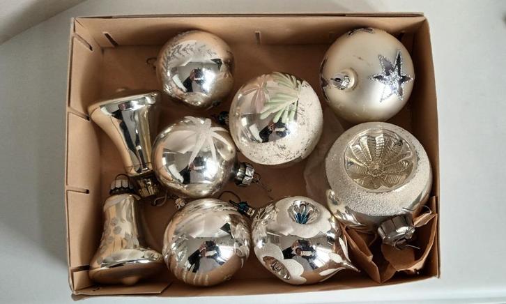 9 oude antieke kerstballen onder andere deukballen kerst bal, Diversen, Kerst, Gebruikt, Verzenden