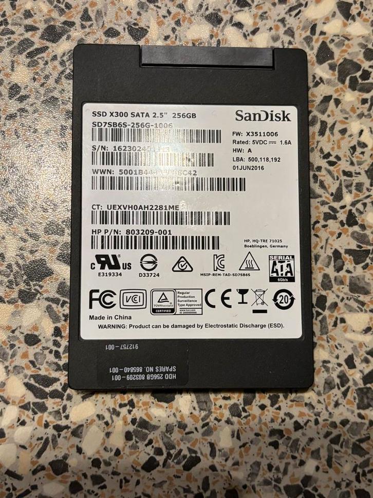 Sandisk SSD 256GB - Snelle opslag!, Computers en Software, Harde schijven, Gebruikt, Laptop, Intern, SSD, SATA, Ophalen of Verzenden