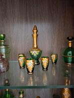 Groene likeurset met gouden details, Antiek en Kunst, Ophalen of Verzenden