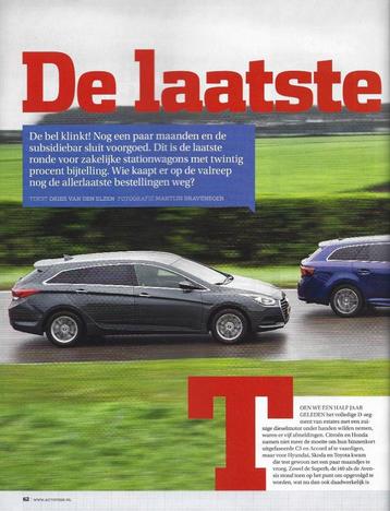 Autovisie test Hyundai i40,Skoda Superb,Toyota Avensis 2015 beschikbaar voor biedingen