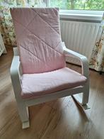 Poang Ikea Schommelstoel wit-roze, Huis en Inrichting, Ophalen, Gebruikt, Minder dan 75 cm