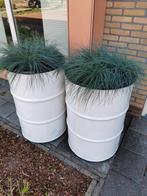 Plantenbakken van leeg olievat 88x58 cm, Tuin en Terras, Ophalen, Kunststof, Rond, Zo goed als nieuw