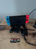 Nintendo Switch + Dock + Joy-Cons + 3 Topgames!, Ophalen of Verzenden, Zo goed als nieuw, Switch Original