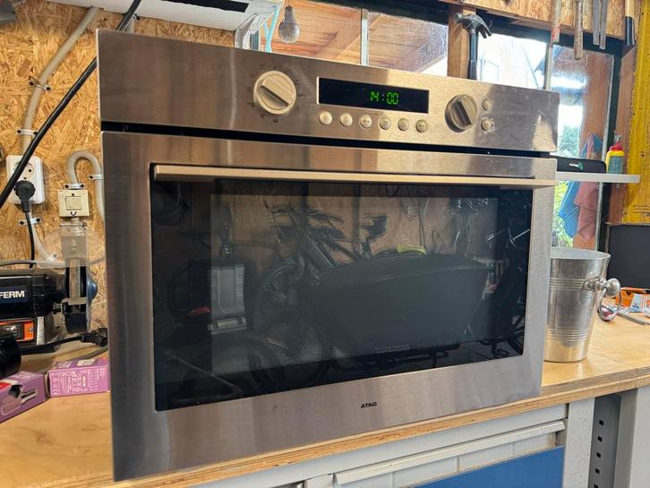 Atag Combi-Magnetron Inbouw, Witgoed en Apparatuur, Ovens, Gebruikt, Inbouw, Oven met grill, 45 tot 60 cm, Hete lucht, Draaiplateau