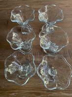 Zes mooie ijscoupes van glas, Glas of Glazen, Ophalen of Verzenden, Overige stijlen, Glas