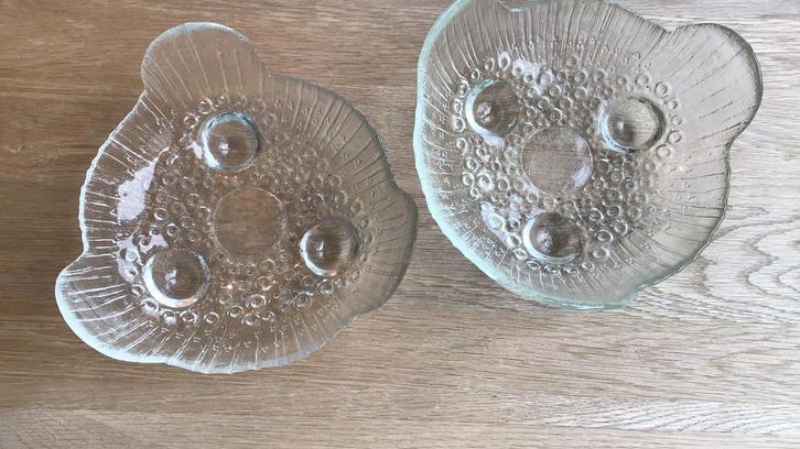 Vintage glazen schalen, Muurla, Fins design., Antiek en Kunst, Antiek | Glas en Kristal, Ophalen of Verzenden