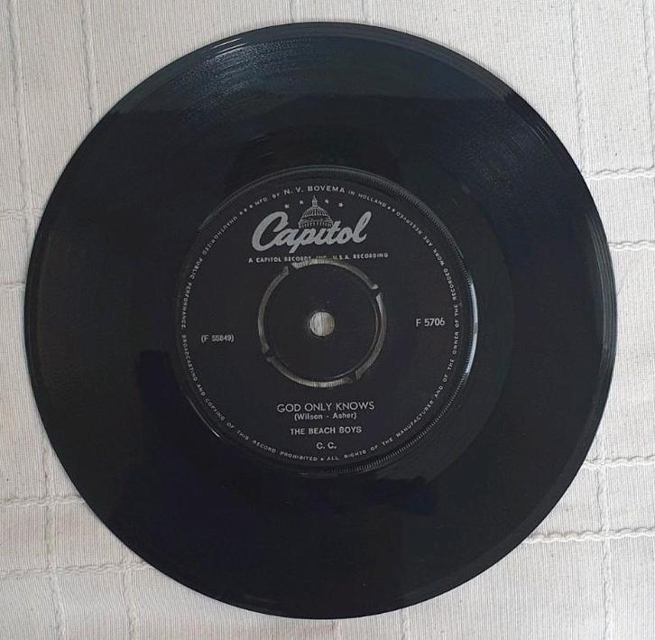 Vinyl 7" The Beach Boys - God only knows - F 5706 - 1966, Cd's en Dvd's, Vinyl Singles, Zo goed als nieuw, Single, Pop, 7 inch