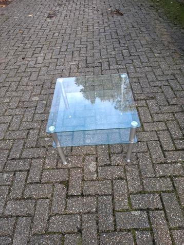 Glazen Salontafel met Metalen Poten