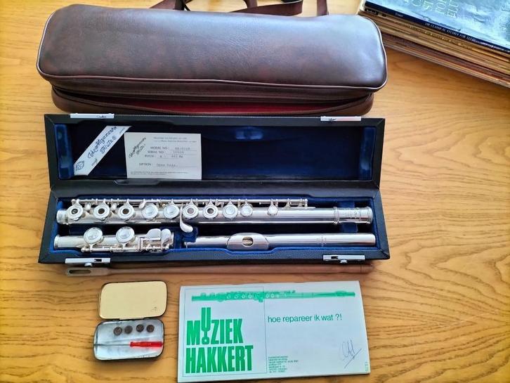 Dwarsfluit met toebehoren te koop, Muziek en Instrumenten, Blaasinstrumenten | Dwarsfluiten en Piccolo's, Zo goed als nieuw, Dwarsfluit