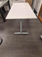 Bureau wit 160x80 verstelbare poten grijs, Ophalen, 75 cm of meer, 50 tot 100 cm, Zo goed als nieuw