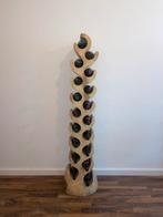 Handgemaakt suar-Houten wijnrek - 18 flessen +/- 150cm hoog, Ophalen