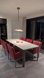 Set van 6 LEREN design Topform eetkamerstoelen, Huis en Inrichting, Ophalen, Zo goed als nieuw, Rood