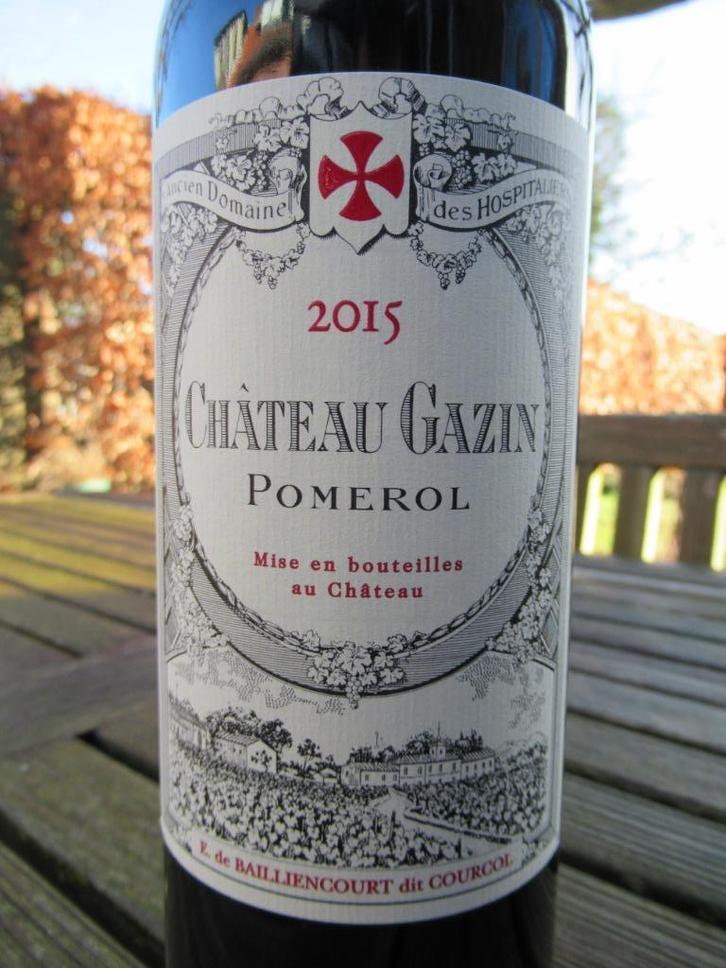 Chateau Gazin 2015 Pomerol 97 JS Topjaar !!, Verzamelen, Wijnen, Nieuw, Rode wijn, Frankrijk, Ophalen of Verzenden
