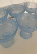 Vintage Luminarc France 6 lichtblauw dessert ijscoupe glazen, Antiek en Kunst, Antiek | Glas en Kristal, Ophalen of Verzenden