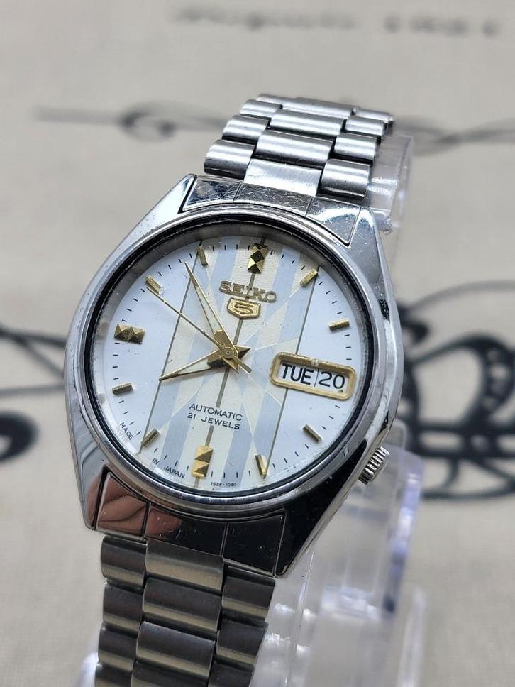 Vintage Seiko 5 heren horloge 7S26-1090 automatic, Sieraden, Tassen en Uiterlijk, Horloges | Antiek, Polshorloge, Seiko, Staal