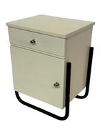 Vintage nachtkastjes set van 2 Bauhaus-stijl jaren 50 design, Gebruikt, Minder dan 45 cm, Vintage, Vintage