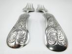 2 Zilveren zuurvorken, P.L. Uriot, Amsterdam, 1853, Verzenden, Zilver