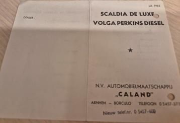 1962 Nederlandse Scaldia Volga prijslijst óók stationcar  beschikbaar voor biedingen