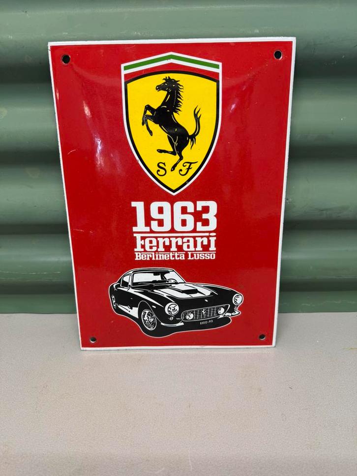 Emaille reclamebord Ferrari, Verzamelen, Merken en Reclamevoorwerpen, Gebruikt, Reclamebord, Ophalen of Verzenden