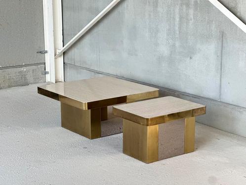 Vintage brass coffeetable’s, ca 1980’s, Antiek en Kunst, Antiek | Meubels | Tafels, Ophalen of Verzenden