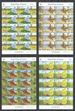 4 WWF postzegelvellen Vlinders en Nachtvlinders van Guernsey, Ophalen of Verzenden, Postfris, Dier of Natuur