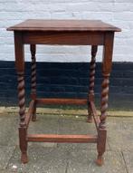 antiek eiken bijzet tafel/ plantentafel barley twist  poten