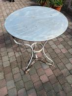 Antiek franse bistro tafel.., Tuin en Terras, Tuintafels, Ophalen of Verzenden, Gebruikt, Rond, Metaal