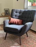 Toffe antraciet fauteuil, Huis en Inrichting, Fauteuils, Ophalen, Gebruikt, 75 tot 100 cm, Stof