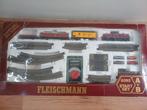 Fleischmann treinbaan, extra rails, extra trein en huisjes, Fleischmann, Gebruikt, Rails, Ophalen