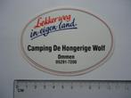 sticker oud OMMEN campi ng de hongerige wolf retro camper, Overige typen, Zo goed als nieuw, Verzenden