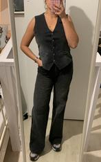 Antraciet denim gilet van DNM Pure met borduursels, Kleding | Dames, Bodywarmers, Zwart, Maat 46/48 (XL) of groter, Ophalen of Verzenden