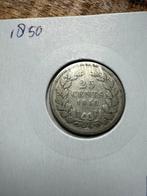 Zeldzaam kwartje 1850 willem III, Postzegels en Munten, Munten | Nederland, Koning Willem III, Zilver, 25 cent, Ophalen of Verzenden
