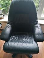 Draaibare leren relax fauteuil, Huis en Inrichting, Ophalen, Gebruikt, 50 tot 75 cm