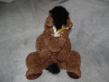SUNKID PAARD BADSTOF BRUIN/ZWART GROOT, CA 43 CM LANG.  beschikbaar voor biedingen