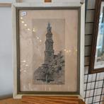 Westertoren Amsterdam Ets in Lijst, Ophalen of Verzenden